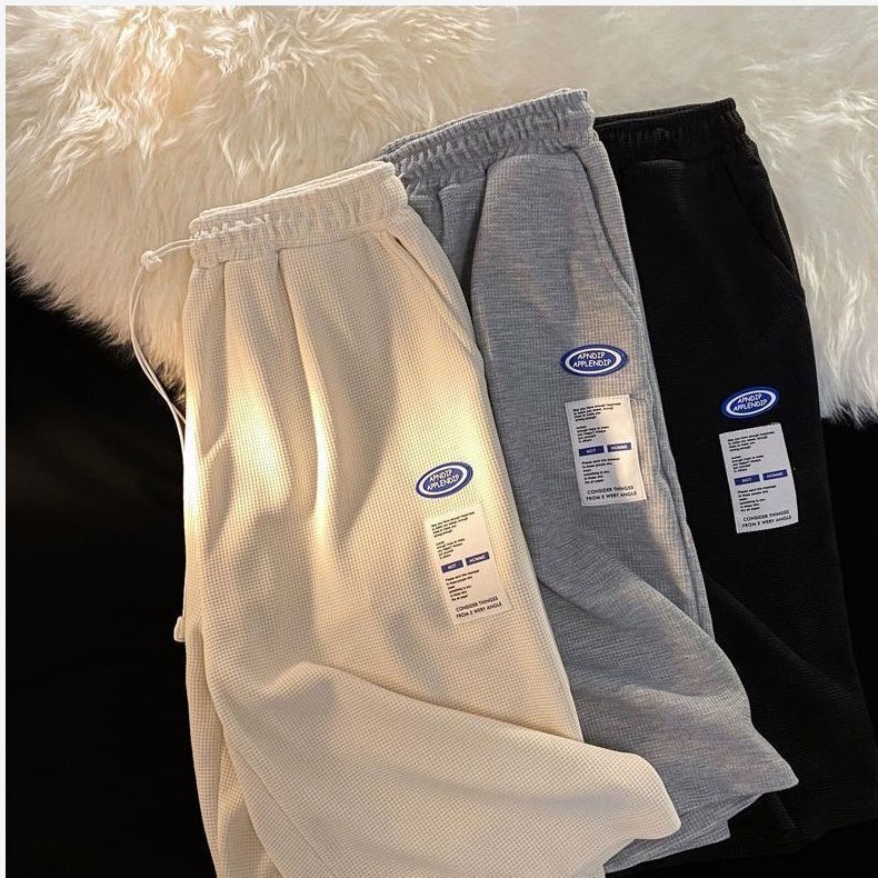 Waffle Shorts Men's Summer High-End Loose Sports Pants Hong Kong Style Trendyy Versatile Five-Quarter Pants Beach Pants for Men Waffle Shorts Men's Summer High-End Loose Sports Pants Hong Kong Style Trendyy Versatile Five-Quarter Pants Beach Pants for Men