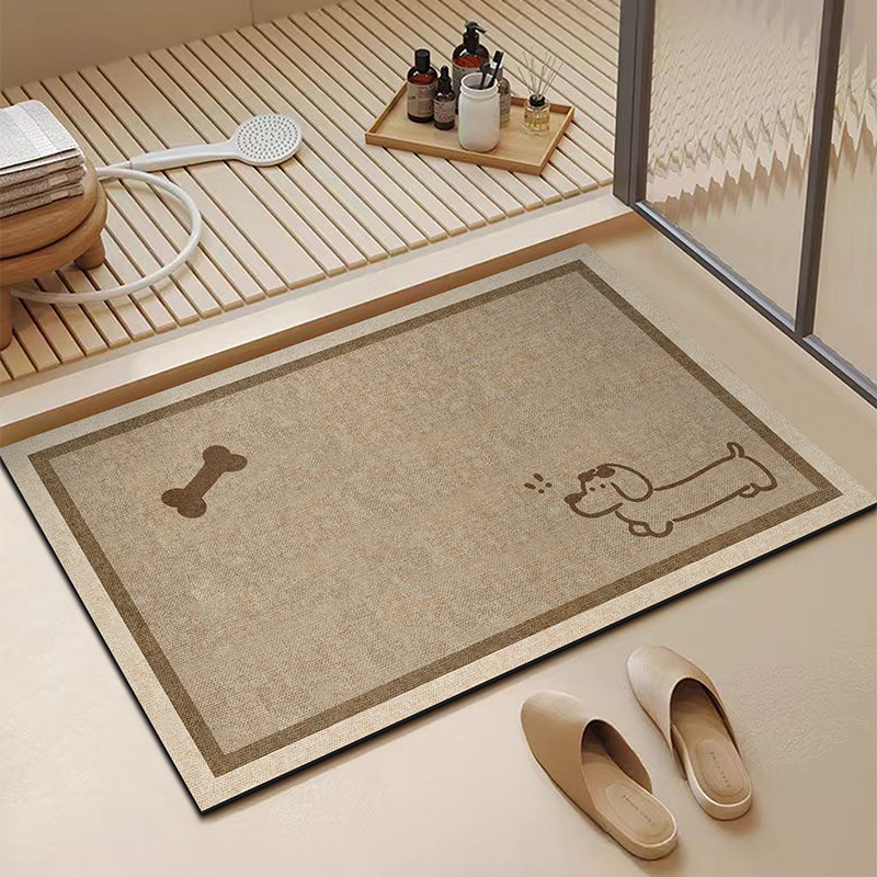 Diatomaceous Earth Bath Mat Non Slip Absorbent Bathroom Carpet_voghion.com