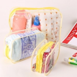 Bolsa de lavado visual de PVC espesa en stock bolsa de almacenamiento de cosméticos de viaje al aire libre bolsa de cremallera impermeable