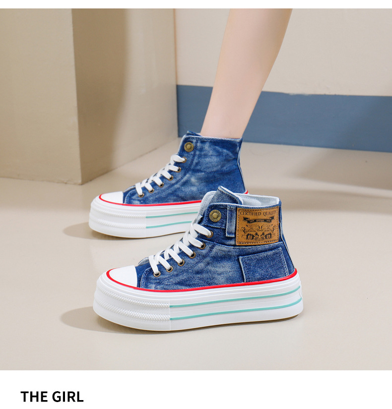 Damen Running Schuhe Mit Dicker Sohle Aus Canvas Für Den Alltag_voghion.com