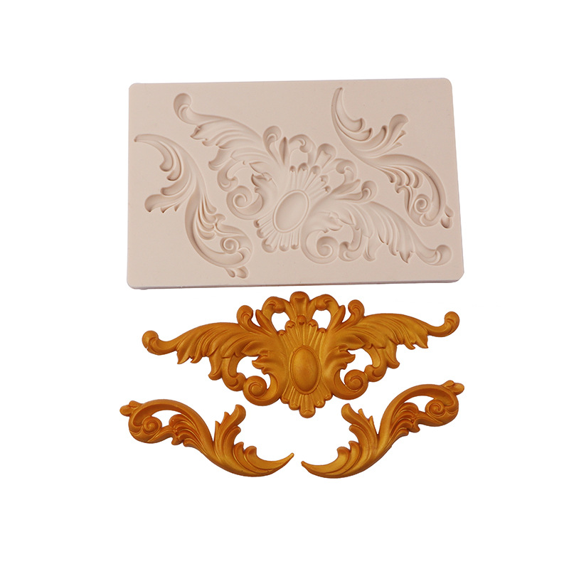 Molde de pastel de estilo europeo en relieve molde de silicona fondant ritmo seco borde de la torta molde para hornear molde epoxi DIY