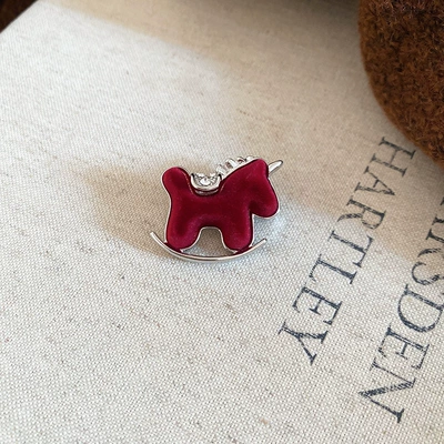 Accessory for Women — Yaxa sancaqları - 50-brooch-silver-red-flocking