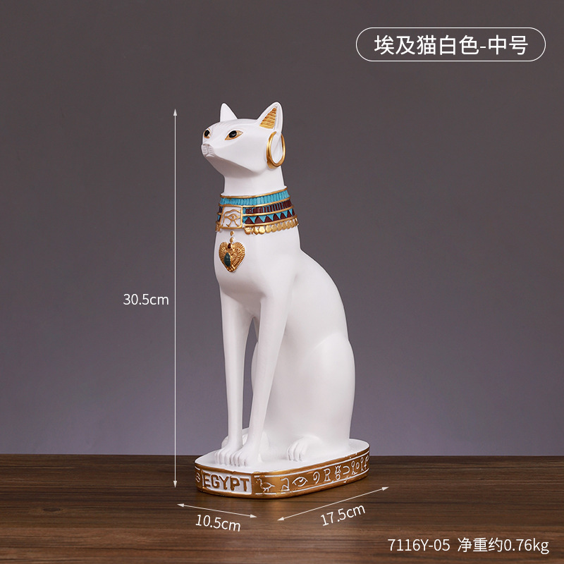 Creative Egyptian cat god guardian decoration home living room wine cabinet decoration personalized Lucky Cat resin crafts