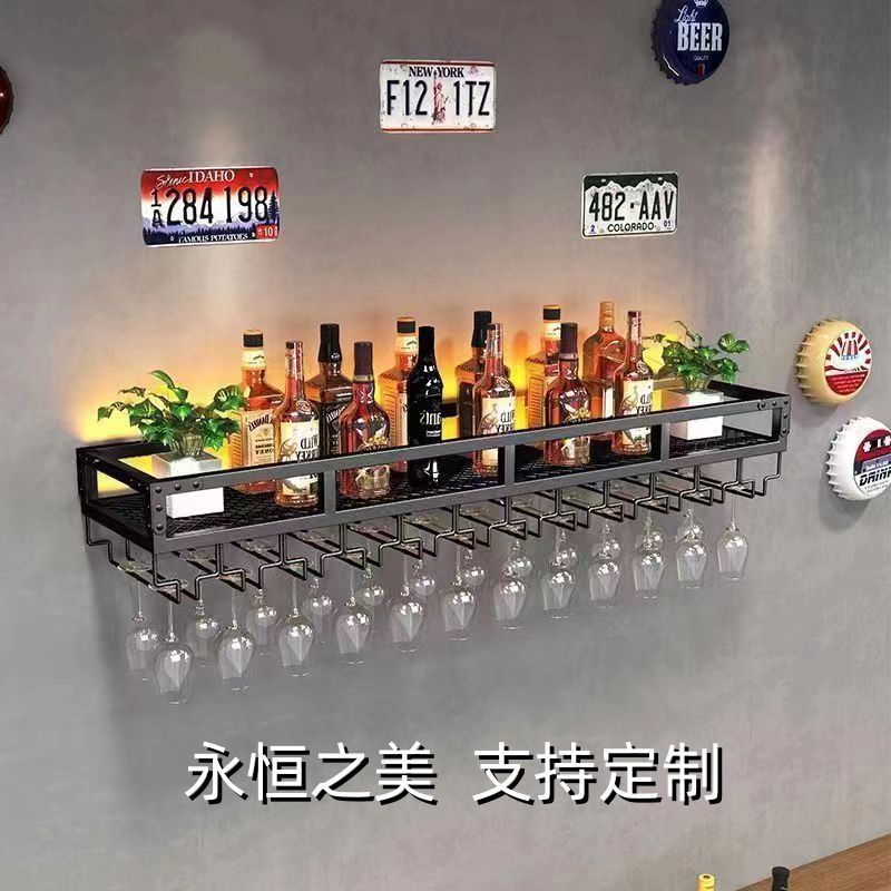 Living Room Restaurant Bar Wine Rack Red Wine Cabinet Milk Tea Shop Barbecue Shop Hotel Home Wall Storage Rack Red Wine Glass Rack