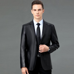 Sheepskin Men's Leather Suit 2025 Autumn and Winter New Fashion Casual Jacket Korean Style Casual Leather Single Western Jacket