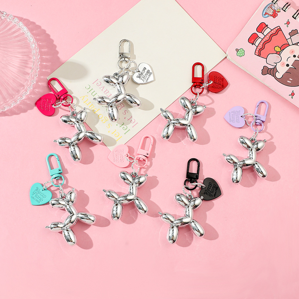 Venta caliente transfronteriza perro salchicha perro globo llavero de aleación de zinc para mujer linda niña regalo pequeño colgante de coche
