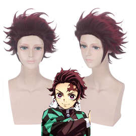 鬼灭之刃cos假发 灶门炭治郎 背头反翘 角色款 动漫cosplay假发