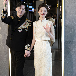 Original Engagement Cheongsam 2025 New Slimming Elegant Wedding Dress New Chinese High-end Toasting Dress dress