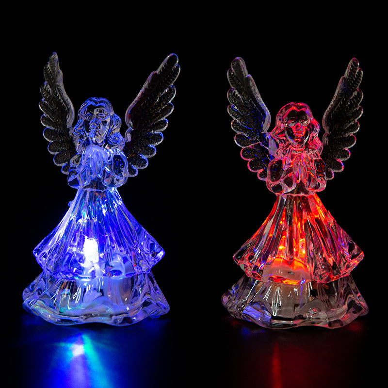 Design-Inspired Little Angel-Shaped Night Light, Seven-Color Glowing Indoor Decorative Atmosphere Light, Night Light for Square Stalls