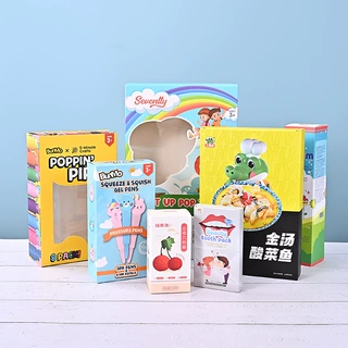 开窗白卡纸盒化妆品礼品彩盒印刷纳米UV飞机盒玩具扣底包装盒定制