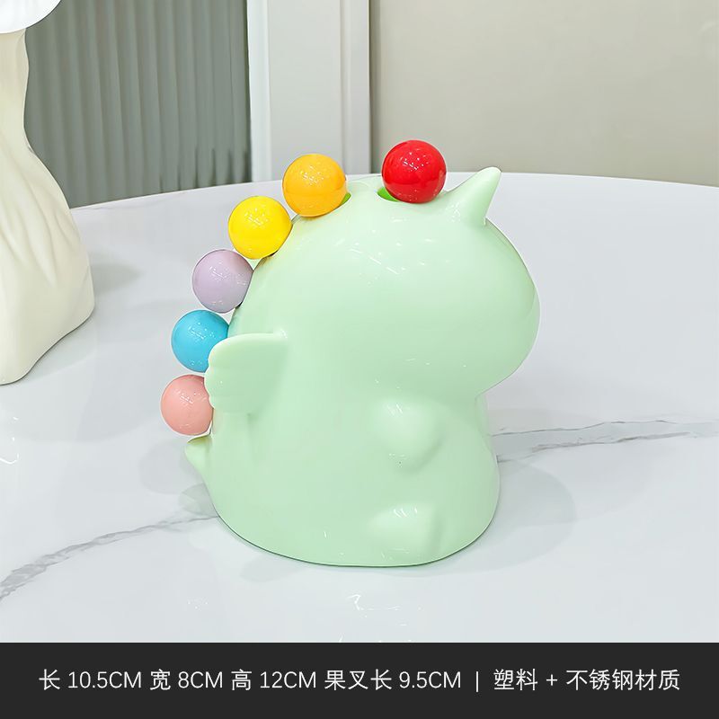 新しいかわいいユニコーンフルーツフォーク家庭用ステンレス鋼ライト高級保存瓶セットデザートフォークインターネットセレブ|undefined