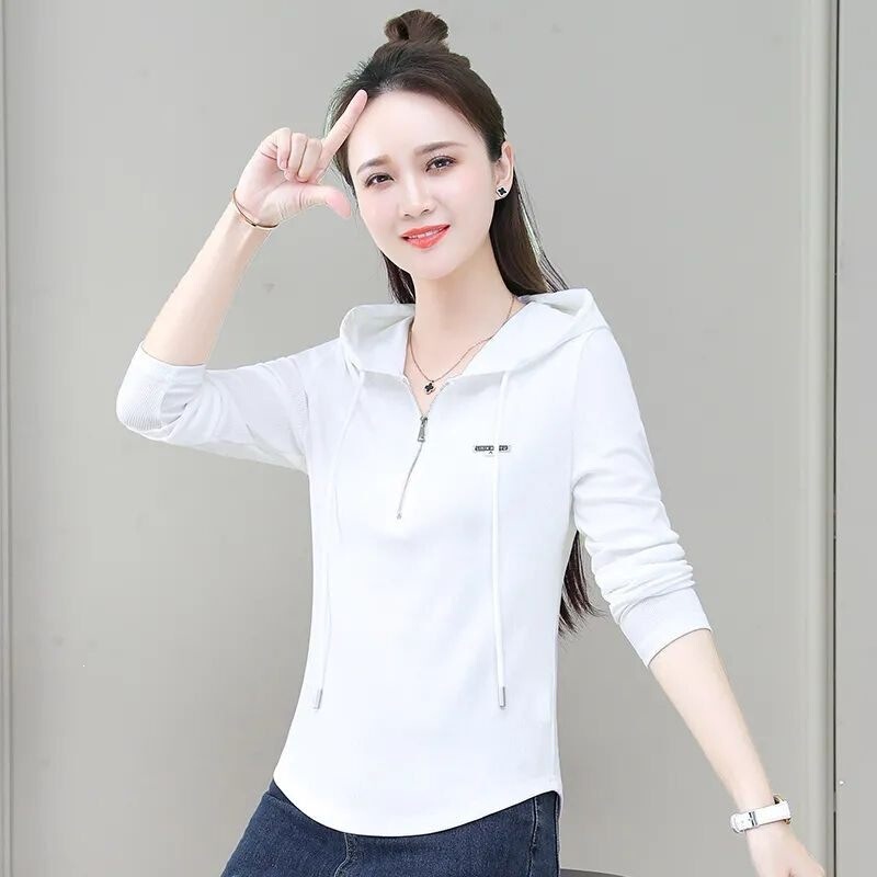 【Premium】Solid Color Long-Sleeve Shirt, Versatile and Simple, Spring and Autumn Style, Curved Hem Design