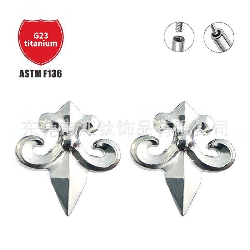Pointed titanium steel lip stud product view