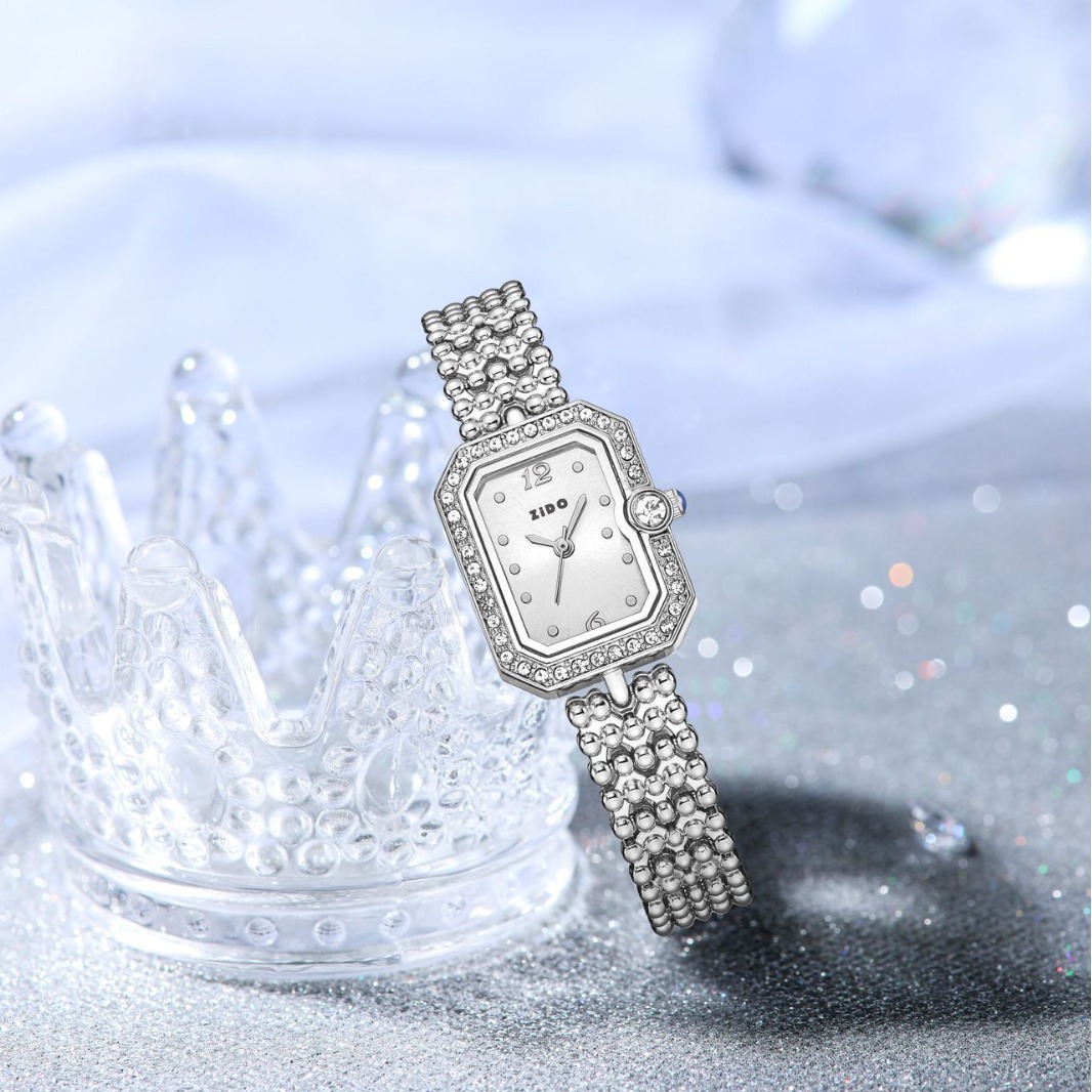 Zido Quartz Watch For Women With Diamond Accents Versatile Style_voghion.com