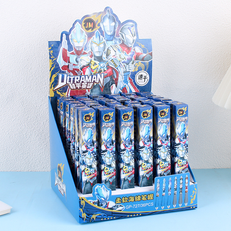 GP - 727 Ultraman bolígrafo ciego estudiante bolígrafo neutro de secado rápido 0.5mm bolígrafo negro de agua de agarre suave bolígrafo de descompresión