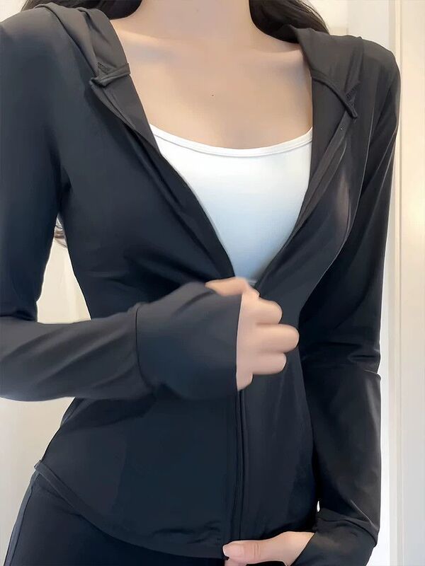 2025 Autumn and Winter Sports Suit Women's Tight-Fitting Long-Sleeved Yoga Wear Hooded Jacket Women's Quick-Drying High-Waisted Hip-Lifting Pants