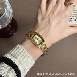 网红同款长方形小表盘手表女复古时尚气质皮带女士石英表跨境热销