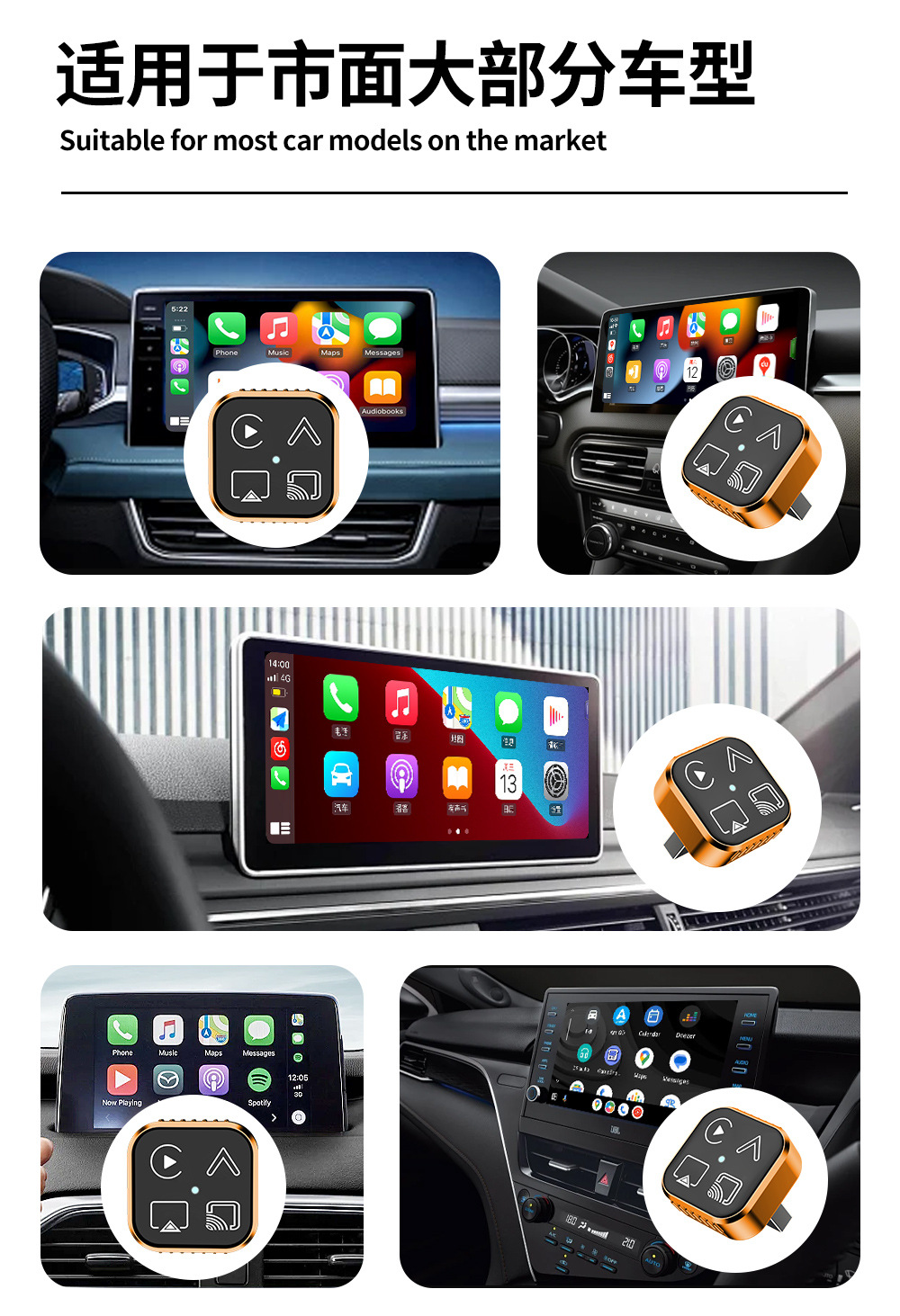 Hot-Selling 4-in-1 Wireless Carplay Box for Apple and Android Screen Mirroring, Car Smart Box