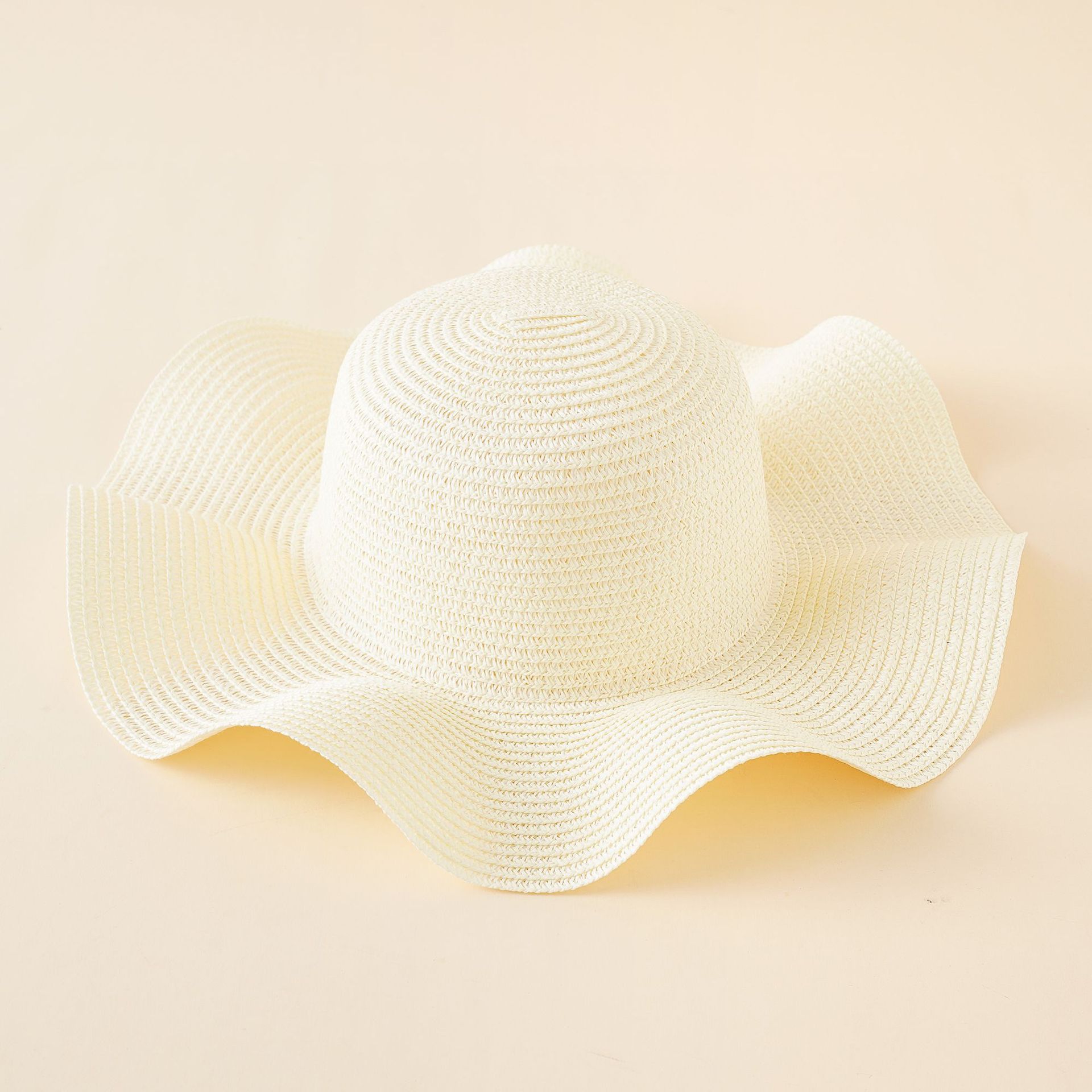 Sombrero de paja a prueba de sol de verano estilo coreano para mujer plegable a prueba de sol viaje ondulado playa sombrero a prueba de sol image 9