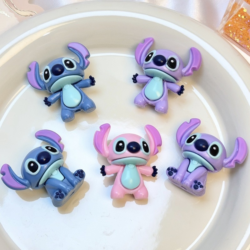 穴付き漫画ステッチ立体かわいいゴムビーズ diy 携帯電話チェーンジュエリーアクセサリービーズペンアクセサリー卸売|undefined