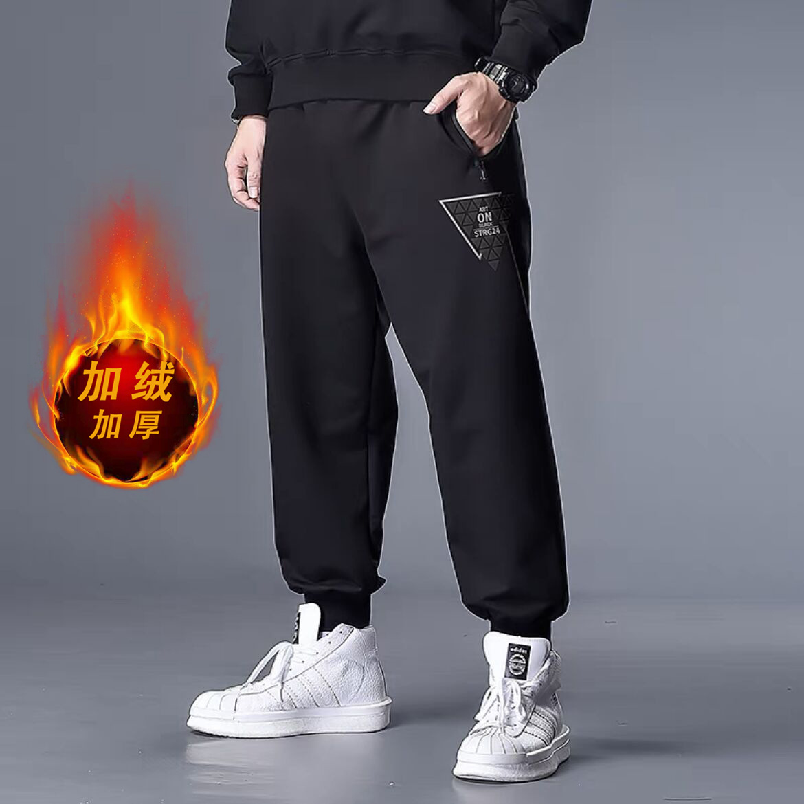 K555 블랙 [후리스팬츠] / XL