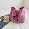 Brand capacious shopping bag, one-shoulder bag, linen bag, Korean style