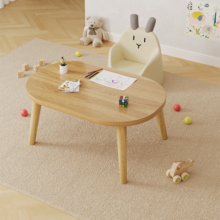 Children's Peanut Table, Toddler Toy Table, Early Education Kindergarten Small Square Table, Small Desk, Game Learning Table with Solid Wood Legs