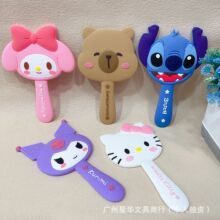 日系可爱少女心手柄镜可爱卡通造型便携镜子儿童礼品镜子礼物批