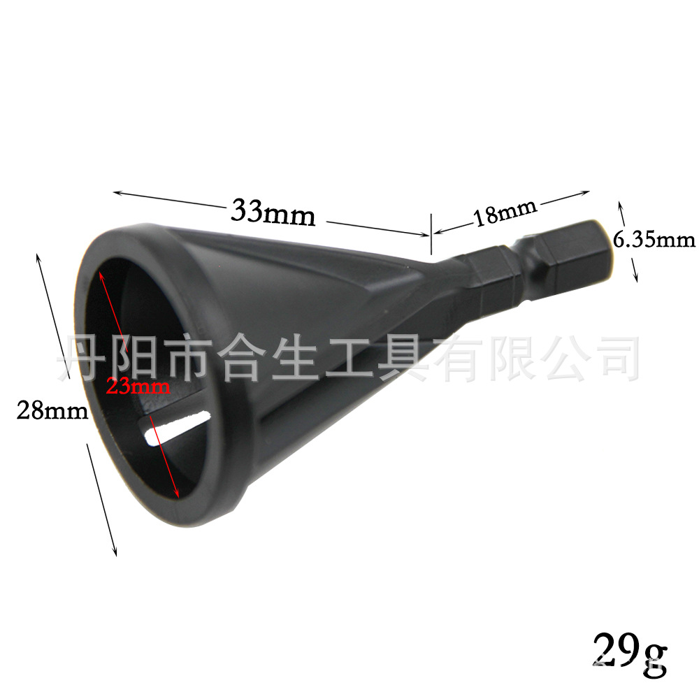 Nuevo biselador externo transfronterizo, desbarbado de acero de alta velocidad, mango triangular de tres hojas, mango hexagonal, taladro eléctrico negro dorado