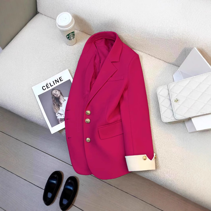 2024 Spring and Autumn Korean Style Casual Loose Suit Jacket Spring New Design Sense Niche Fashion Elegant 2024 Spring and Autumn Korean Style Casual Loose Suit Jacket Spring New Design Sense Niche Fashion Elegant