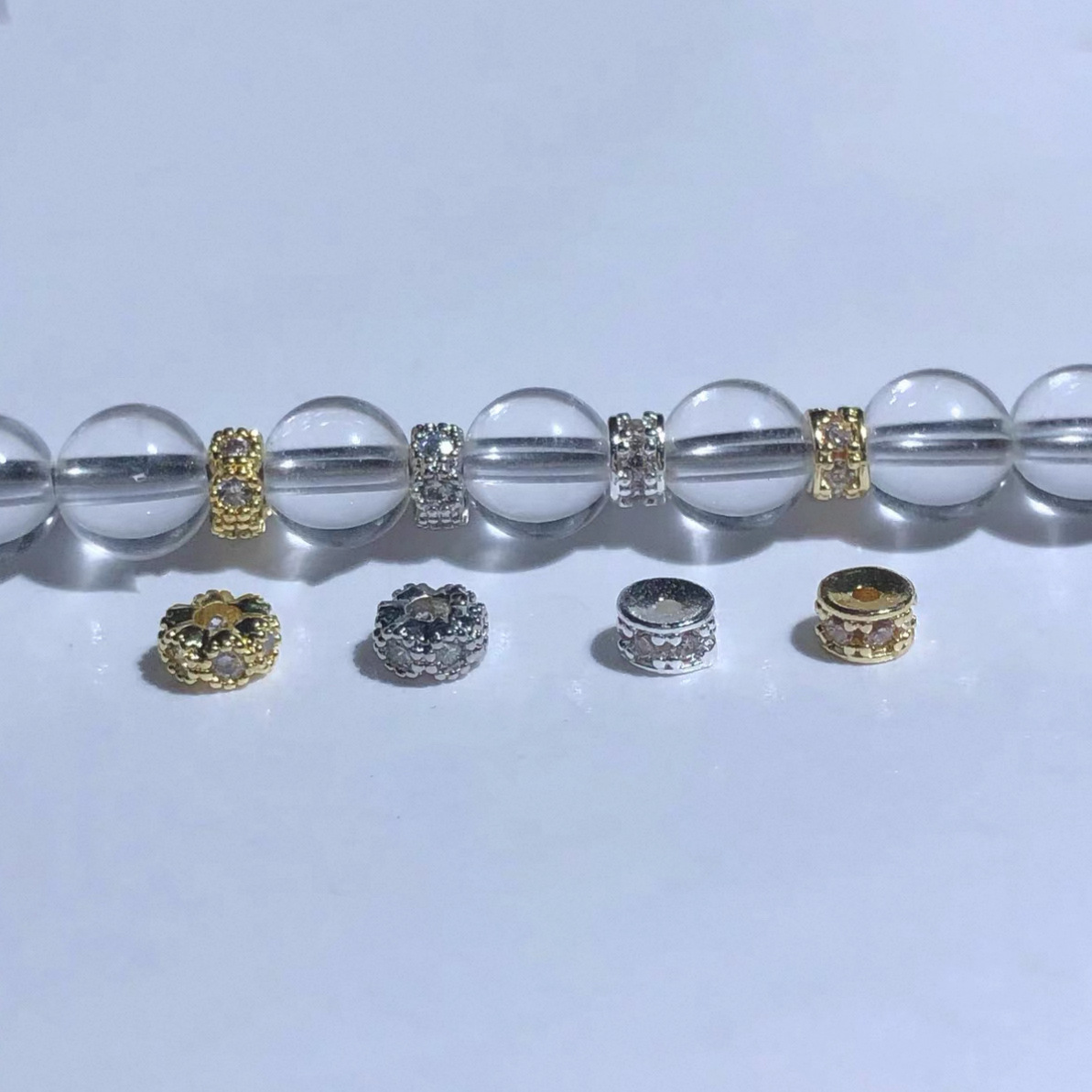 High Color Retention 14K Zircon DIY Accessories 4mm Spacer Crystal Accessories Beaded Accessories Bracelet Necklace Handmade Jewelry