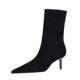 328-8 Fashion, Simple, Versatile Women's Boots with Thin Heels, High Heels, Pointy Suede, Slim Feet, Short Sleeve Short Boots