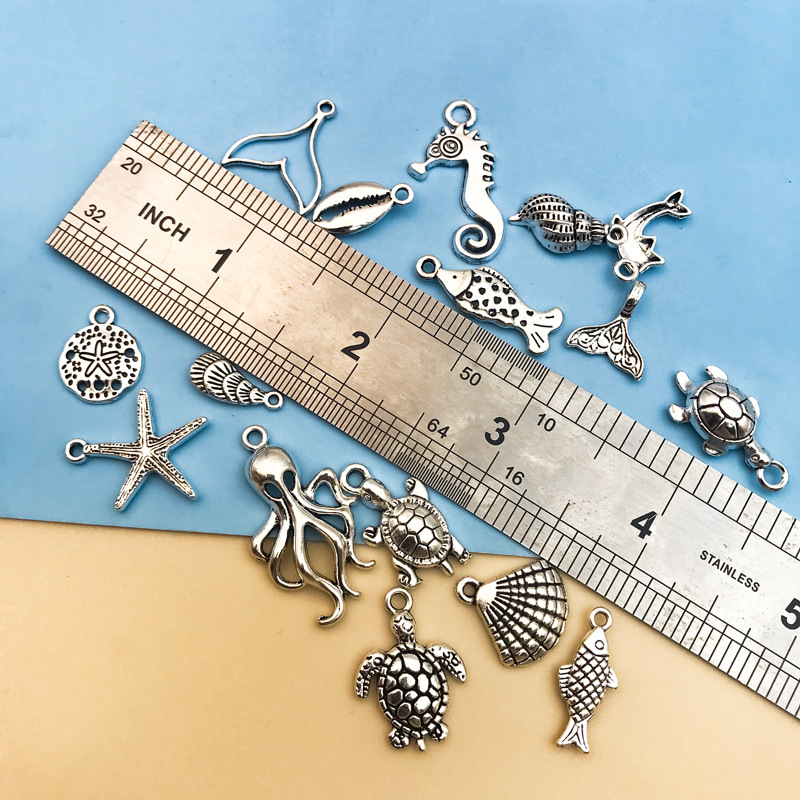 1g Weight Pendant Jewelry Making Type DIY Jewelry Accessories Classification 1 Piece Quantity Alloy Material Tortoise, Animal, Starfish, Ocean, Hippocampus, Shell Pattern Plating Design Cartoon Style, Retro Style 1 Piece Alloy Tortoise Animal Starfish Pendant DIY Jewelry Accessories 2