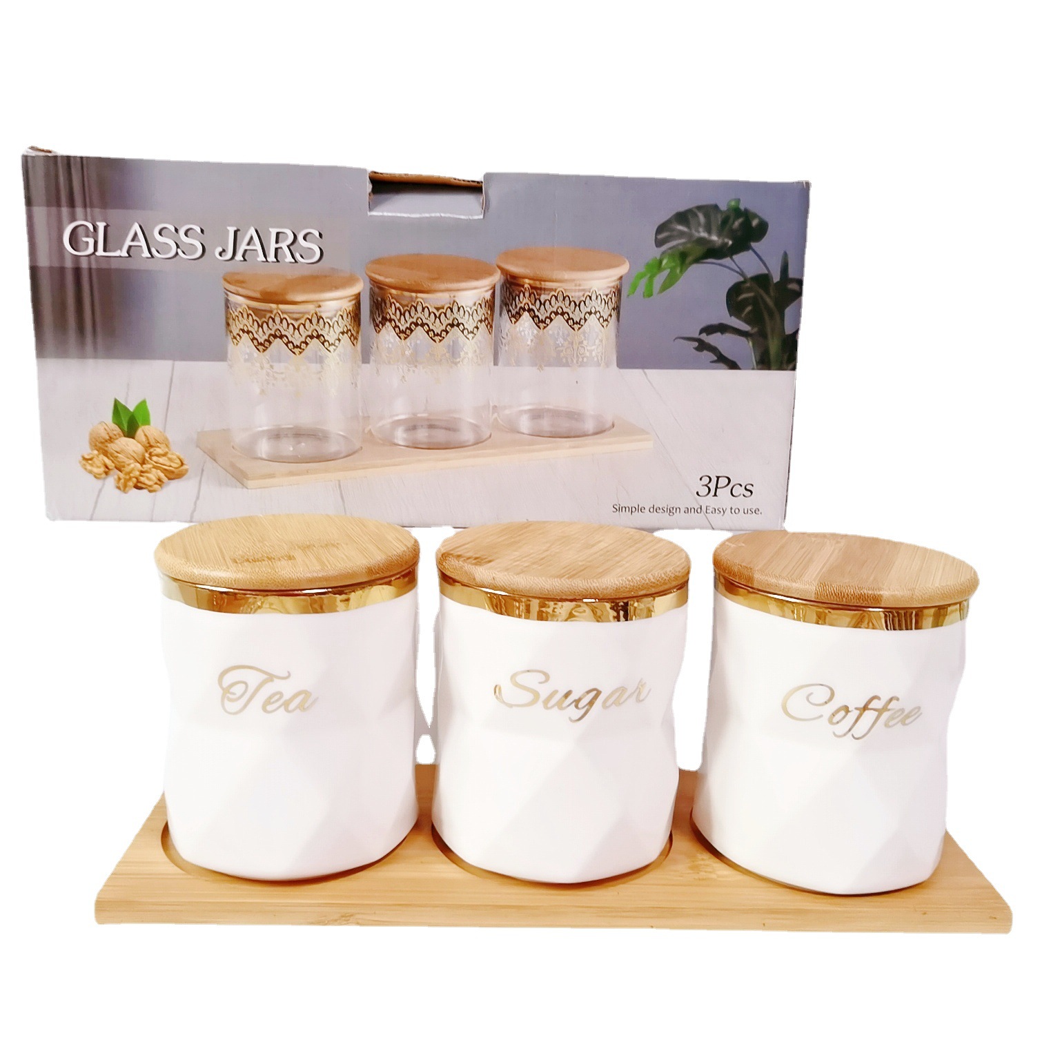 Tanque de sellado de cerámica galvanizado creativo, tanque de almacenamiento de rejilla de perforación, condimento de cocina, lata de azúcar, lata de café, lata de té