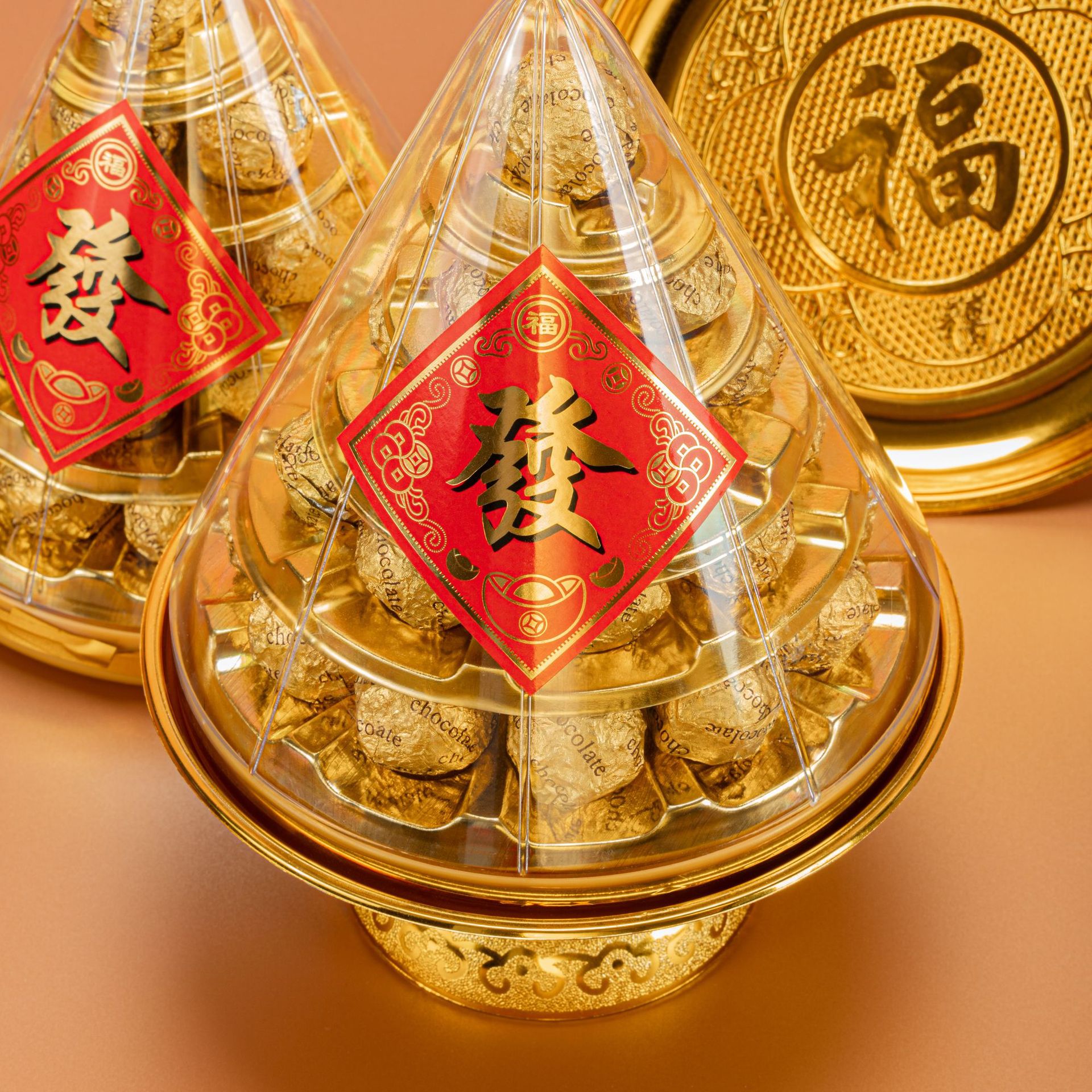 金字塔巧克力招财节日贡品发财金沙球夹心巧克力伴手礼盒拜神求财