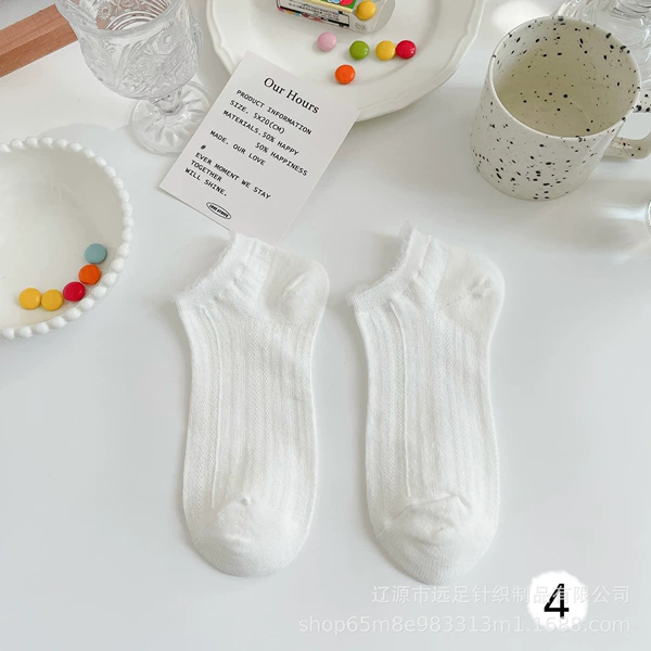 Dark floral white socks【4】