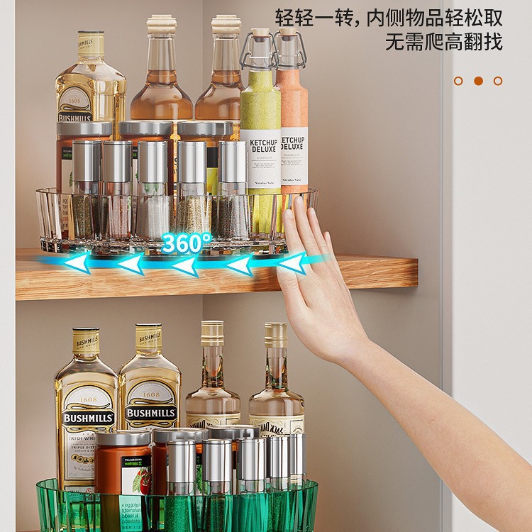 Caja de almacenamiento de condimento multifuncional para estante de condimento rotatorio de cocina para mesa