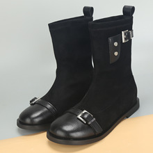 处理秋季新款大码女鞋41一43时尚低跟瘦瘦弹力靴舒适百搭大号单靴