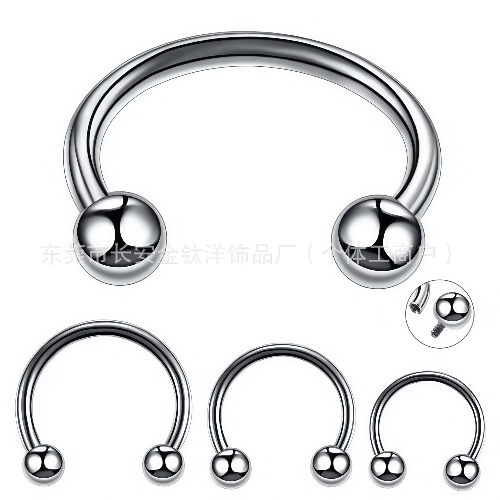 Pointed titanium steel lip stud product view