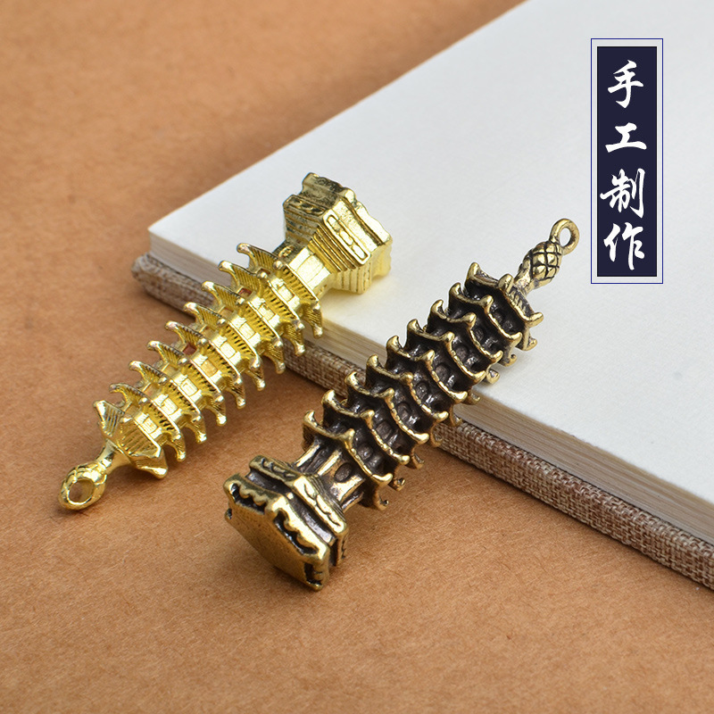 Creative Chinese Style nine-story tower keychain accessories pendant office living room desk desktop decorations