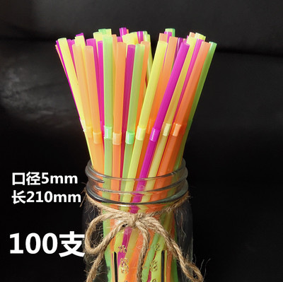 6mm desechable sola bolsa de papel paja de plástico mujeres embarazadas flexible codo jugo beber negro paja