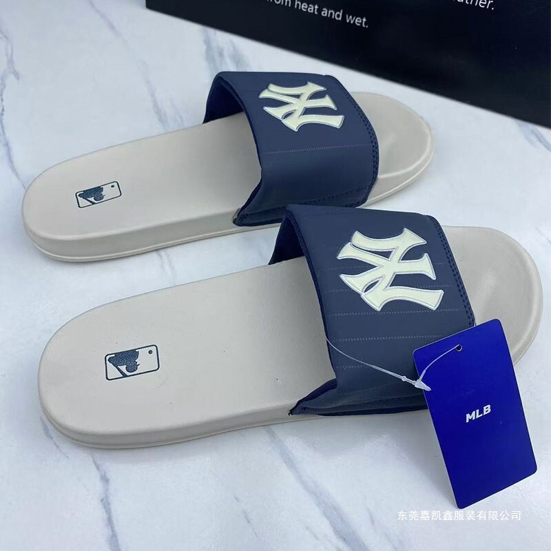 Authentic High-End Version Ny Yankees Brand American-Korean Trendy Fashion Light Luxury Versatile Unisex Ins-Style Slide Sandals