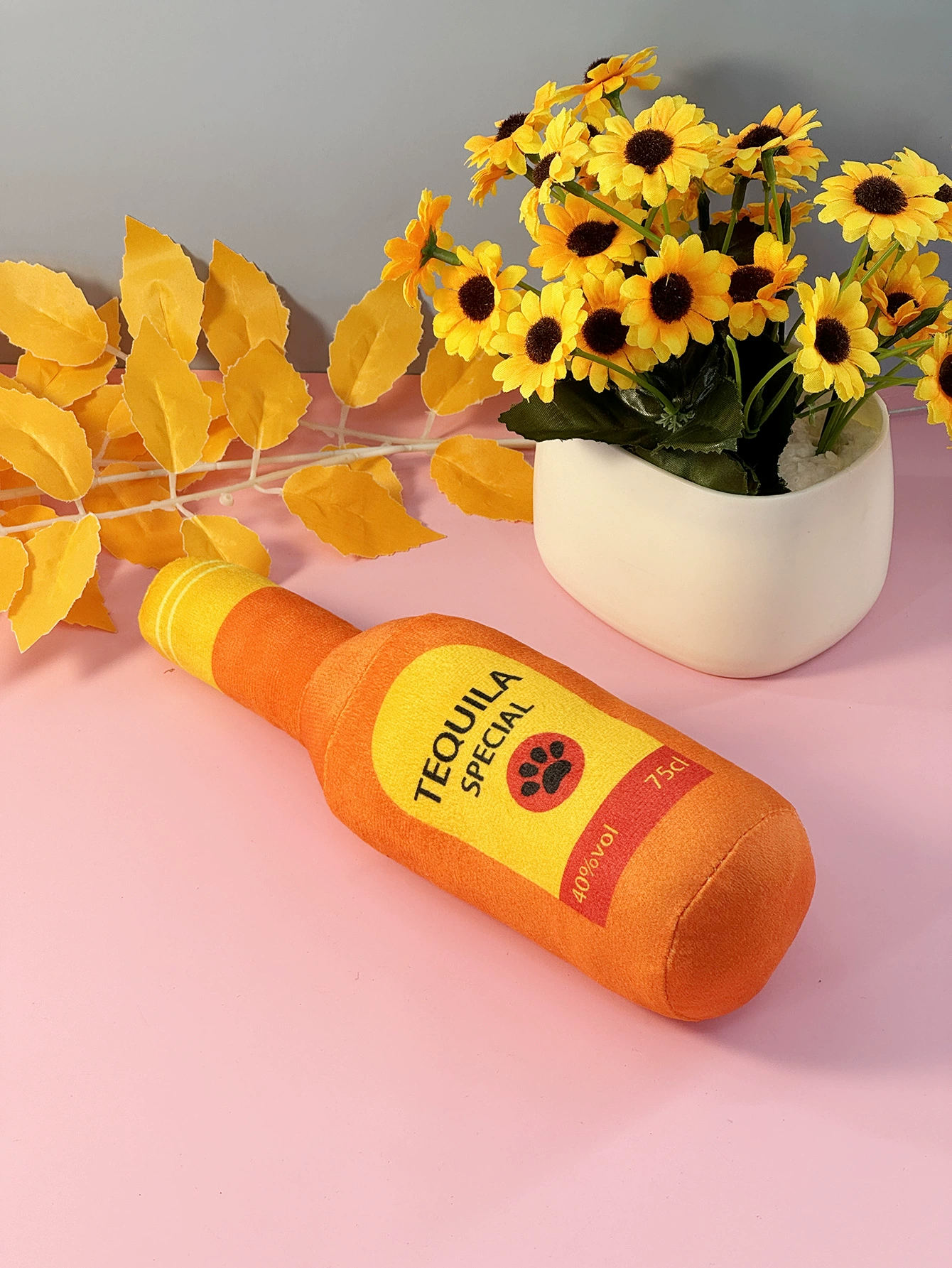Плюшевая игрушка для животных — кошка, издаёт звук, мягкие бутылочки, разные цвета, 0,1 кг