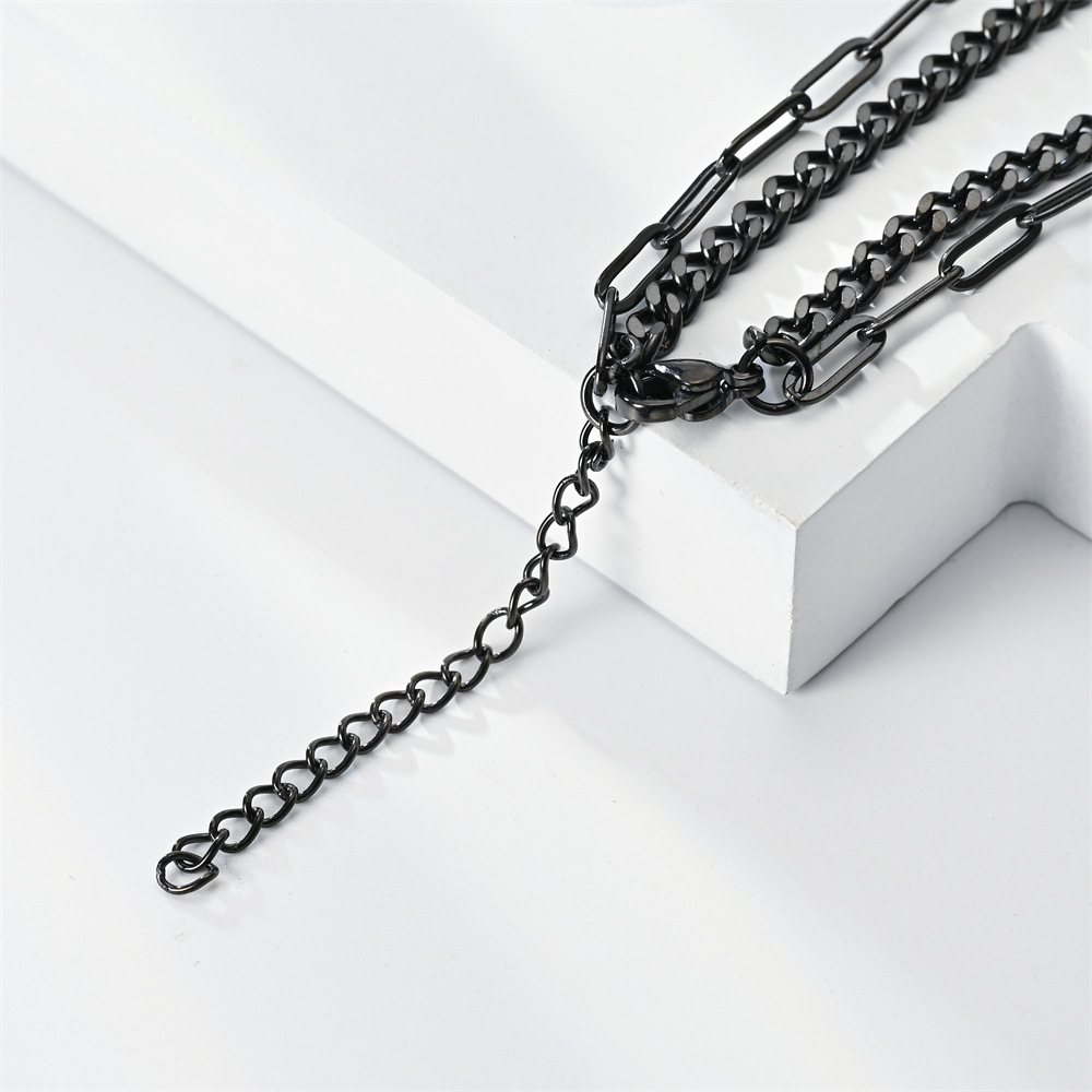 Ig Style Chain Stainless Steel Double-layer Bracelet display picture 4