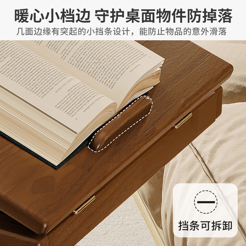 Sofá de madera maciza móvil, mesa lateral, sala de estar, armario lateral con ruedas, dormitorio, estante junto a la cama, mesa de centro para el hogar, mesa pequeña