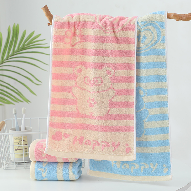 New cartoon cotton towels for boys and girls, home soft and absorbent face towels for kindergarteners, baby home use children's towels