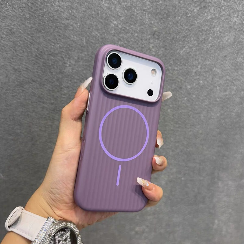 适用苹果17手机壳瓦楞纹磁吸硬壳iPhone17promax肤感磨砂高级感新|undefined