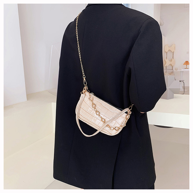 Simple Contrast Color Stone Texture Crossbody Small Square Bag display picture 9