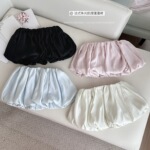 十三行辣妹设计感褶皱花苞半身裙女2025夏季低腰显瘦蓬蓬a字短裙