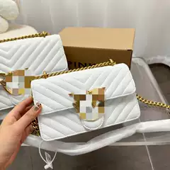 2025 New Pink9 High-Quality V-Pattern Single Shoulder Underarm Women's Bag with Diagonal Chain for Wholesale